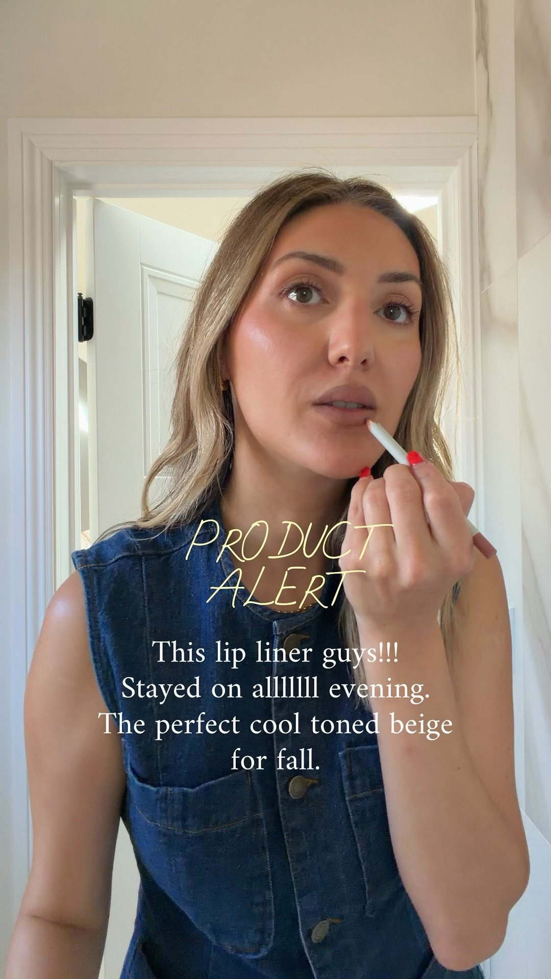 I cannot tell you how impressed I am with these lip liners. They are seriously long wearing. I didn’t even touch it up once from 4 PM to midnight!! 

@raviebeauty lip liner in honey
@oneskin.co OS-01 eye topical supplement
GoodJanes h20 moisturizer
@Lux Unfiltered face tanning drops
@Sigma Beauty skin tint shade 3 
@hauslabs concealer Shade light medium peach and concealer brush 
@maybelline brow lift gel 
@billiondollarbrows micro brow pencil shade taupe 
Persona bronzing stick shade Sahara 
@armanibeauty eye tint shade sandalwood 25m 
@armanibeauty cheek tint shade flaming red 41 
@sweedbeauty bright eyeliner, brown mascara (code PRENY20) 
@sigmabeauty setting powder shade buttermilk
@sigmabeauty F08 precision powder brush
Denim vest top size small
Brown lodge pants size medium short

Fall lip, fall outfit 
#makeup #beauty

#LTKSeasonal #LTKgrwm #LTKBeauty