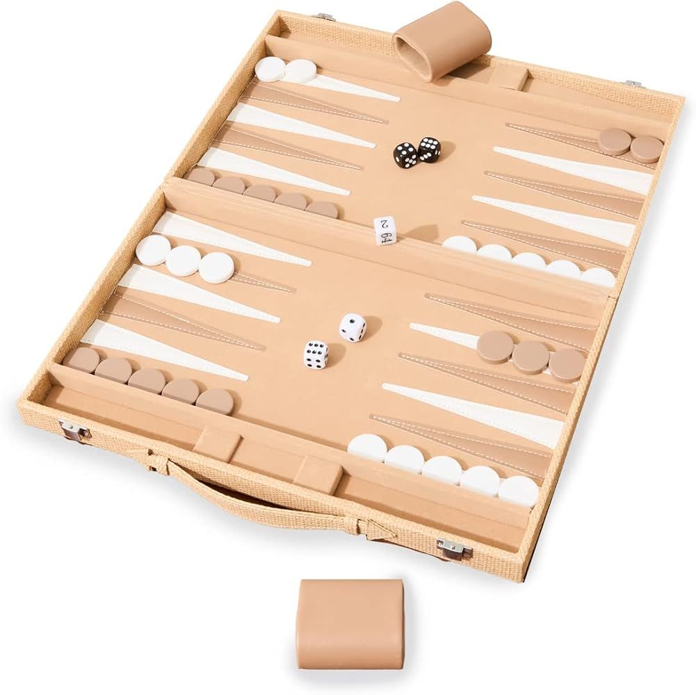 Amazon.com: Two's Company Women's Terra Cane Backgammon Set Game, Natural Wood, Tan, One Size : T... | Amazon (US)