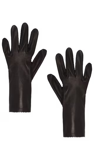 Short Leather Gloves in Brown | Revolve Clothing (Global)