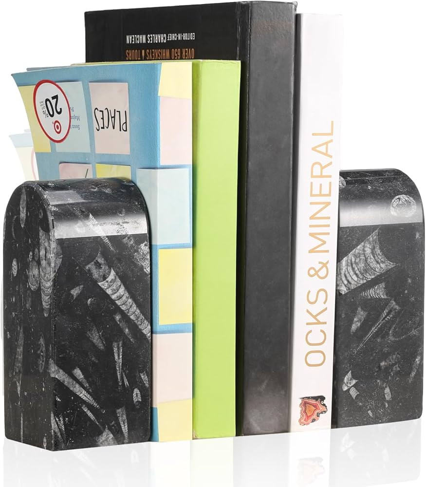 Koville Moroccan Natural Marble Bookends for Shelves, Decorative Book Ends, 7lbs Heavy-Duty Marbl... | Amazon (US)