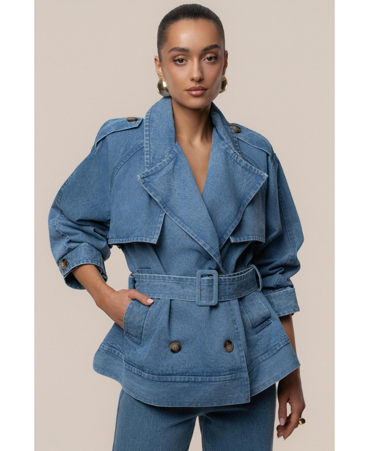Jluxlabel Women's Double Breasted Jacket - Denim | Macy's