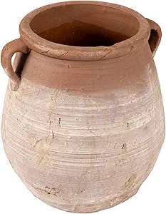 Creative Co-Op Large Orange & Whitewashed Terracotta Urn | Amazon (US)
