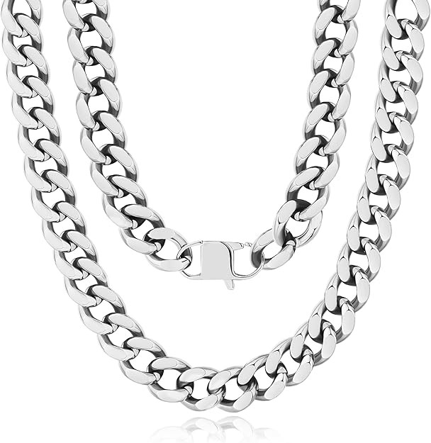 NOKMIT Chunky Cuban Link Curb Chain Necklace for Women Men Dainty 18K Gold Silver Tone Choker Thi... | Amazon (US)