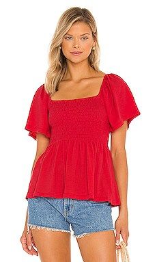 Bobi Light Weight Jersey Top in Chili from Revolve.com | Revolve Clothing (Global)