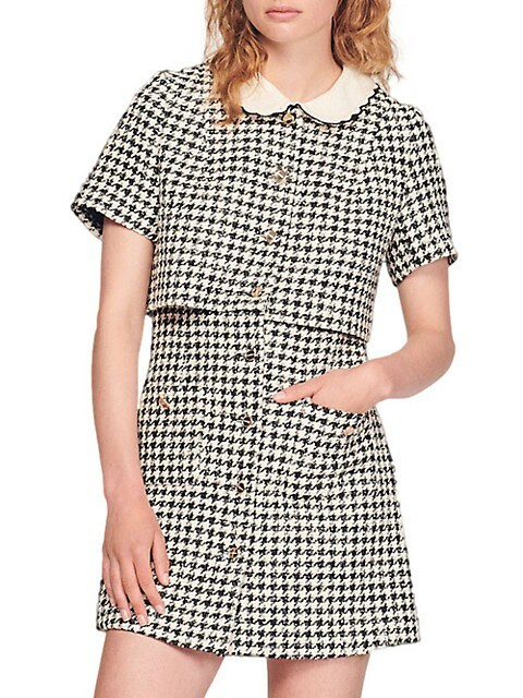 Faustina Houndstooth Tweed Minidress | Saks Fifth Avenue