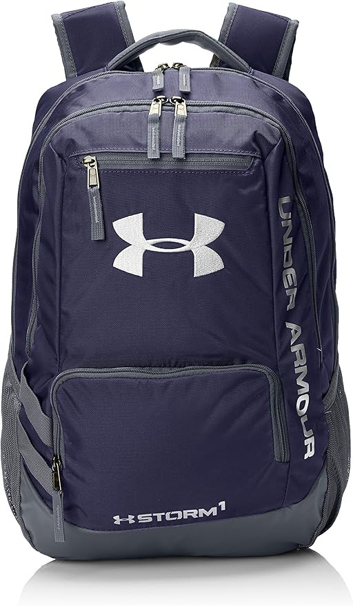 Under Armour Storm Hustle II Backpack, Midnight Navy (410)/Silver, One Size Fits All | Amazon (US)