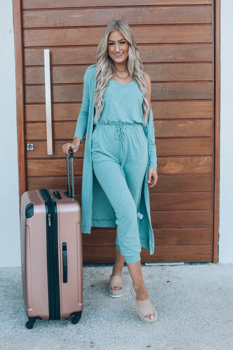 An Adventure Awaits Jumpsuit & Cardigan Set- 2 Colors | Apricot Lane Boutique
