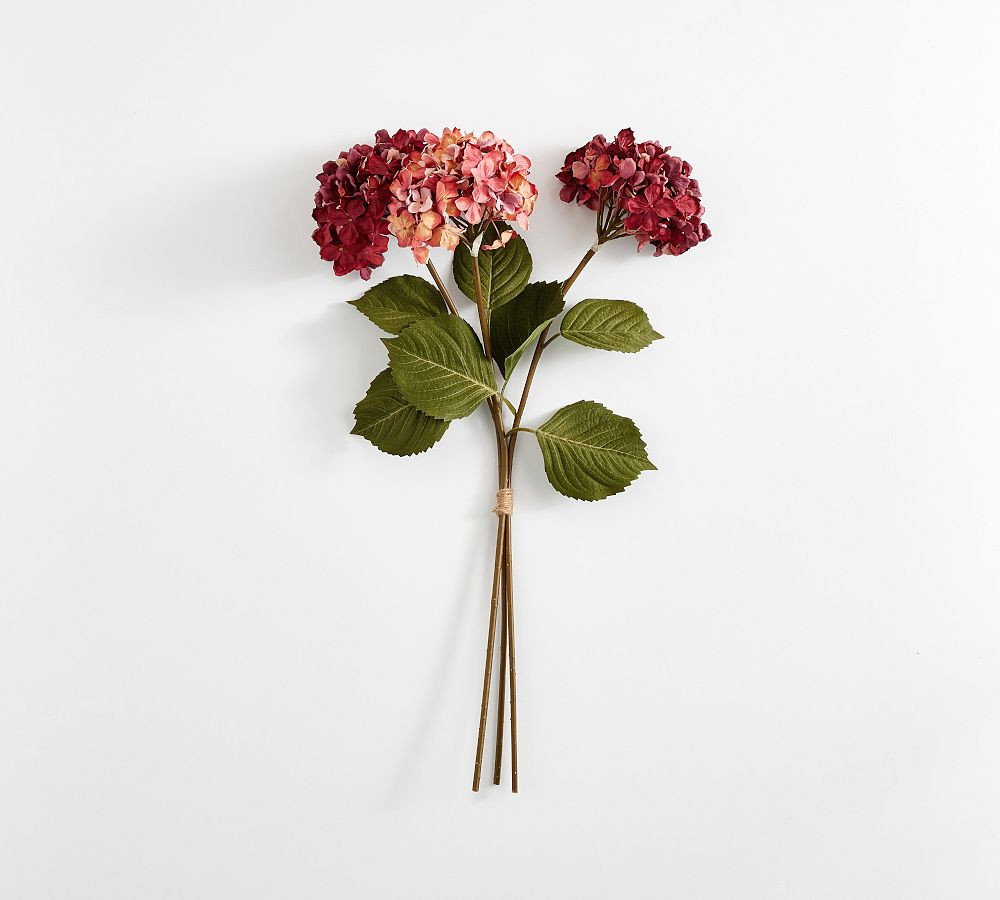 Faux Burgundy Hydrangea Bundle | Pottery Barn (US)