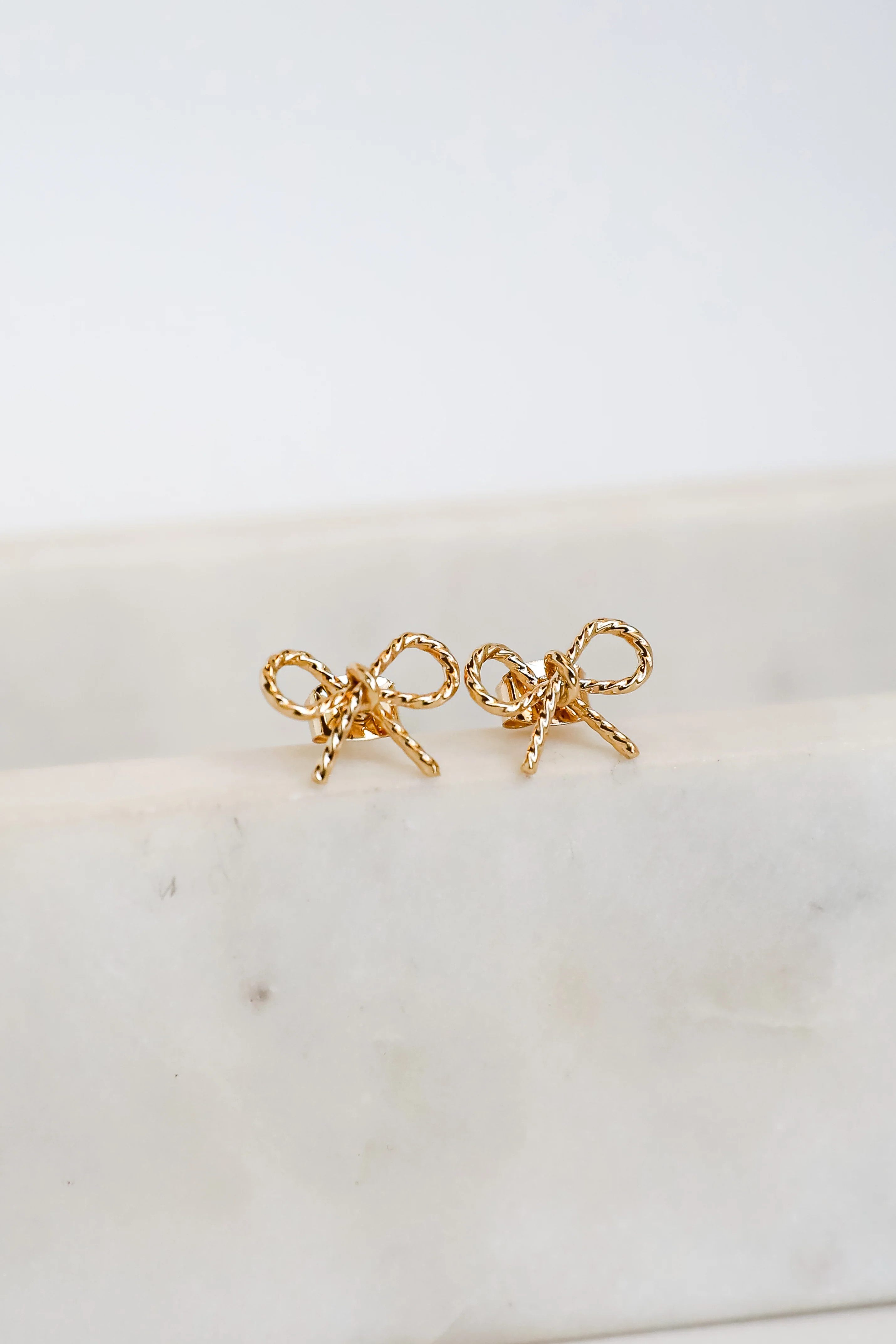 Cute Gold Bow Stud Earrings | Bow Jewelry | Dress Up | Dress Up