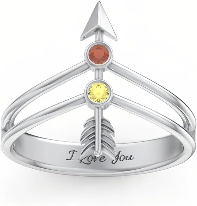 SIMONLY Custom Birthstone Ring for Womeen 925 Sterling Silver Engraved Name Ring Gifts | Amazon (US)