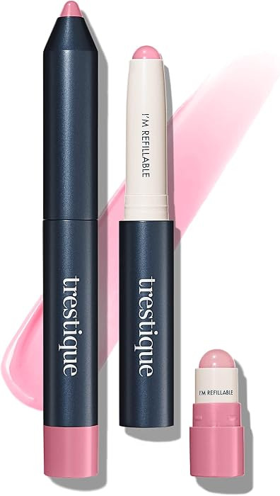 trestique Prime And Shine Lip Crayon, Refillable Shiny Lipstick With Built-in Lip Primer, Clean B... | Amazon (US)
