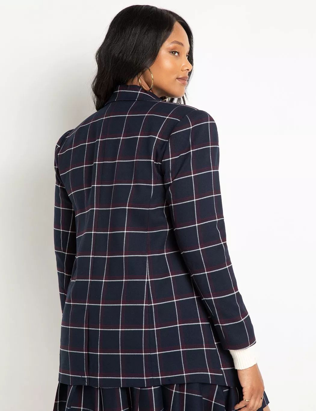 Long Strong Shoulder Blazer | Women's Plus Size Coats + Jackets | ELOQUII | Eloquii