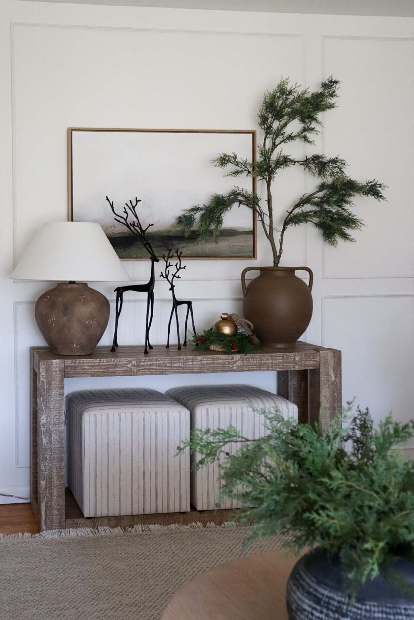 Neutral Console table decor

#LTKhome #LTKSeasonal #LTKHoliday