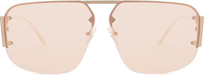 SOJOS Lunettes de soleil hommes femmes Rétro，Grand tendance Métal Sans bord Lunettes de solei... | Amazon (FR)