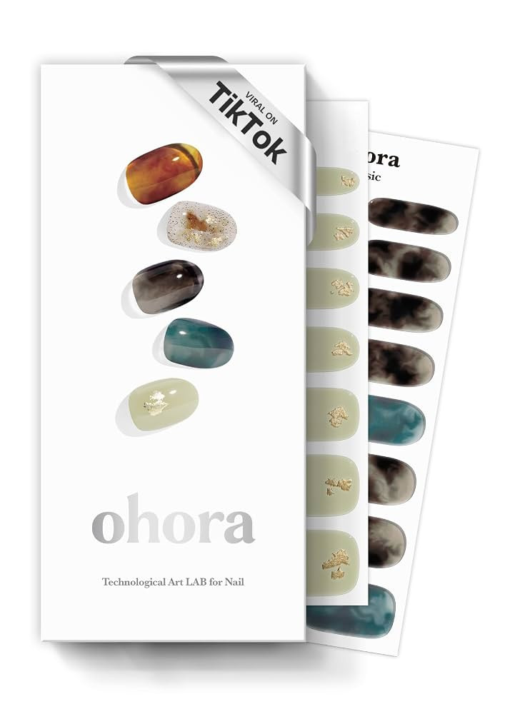 ohora Semi Cured Gel Nail Strips (N Dreaming) - Dark, Patterned, Works with Any UV/LED Lamps, Sal... | Amazon (US)