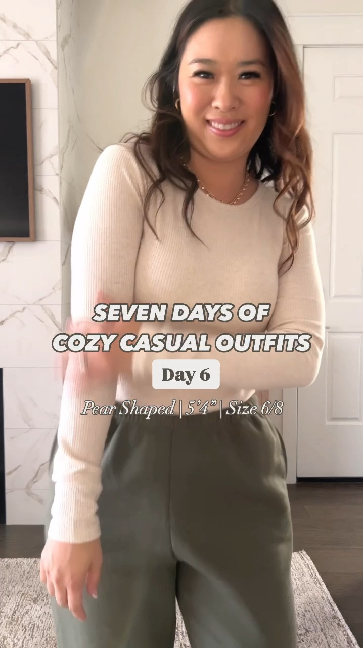 Cozy Casual Outfit
Plush Long Sleeve Top: Small
Joggers: Medium
Fleece Checkered Jacket: Medium 
Crossbody (Camel color sold out)