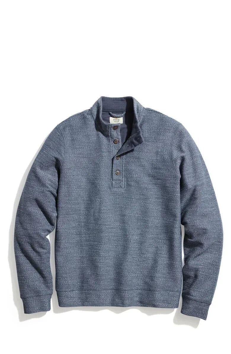 Marine Layer Men's Clayton Organic Cotton Blend Pullover Sweater India Ink-Small - Walmart.com | Walmart (US)