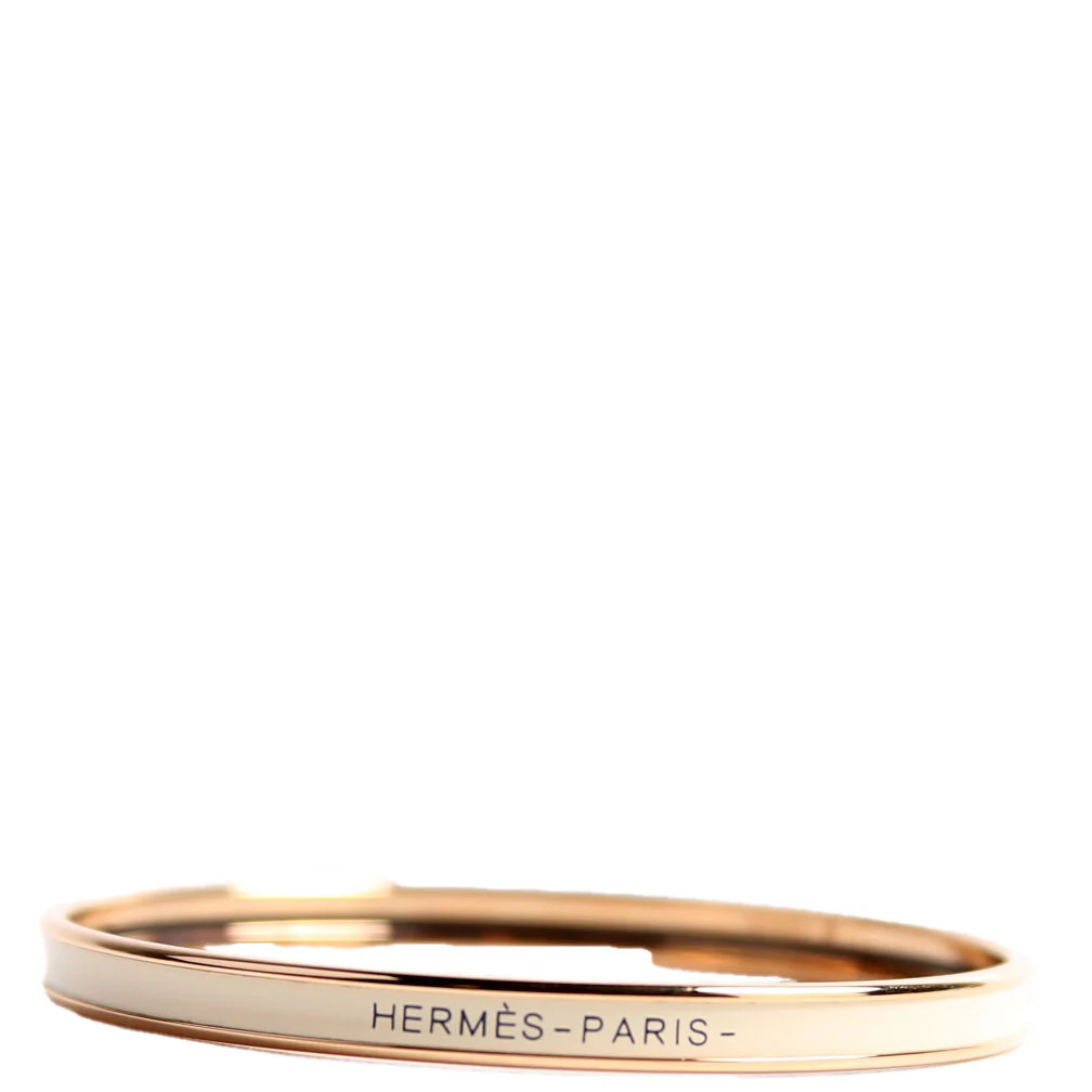 Uni Bangle Narrow Cream/Gold | Keeks Designer Handbags