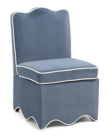 21x33 Velvet Scalloped Bottom Dining Chair | Polyester | Marshalls