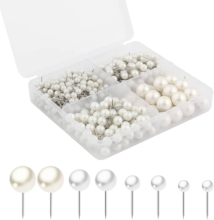 AIEX 525pcs Round Head Pins, 4/5/6/10mm Diameter Plastic Pushpins with Steel Points Thumb Tacks D... | Amazon (US)