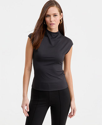 Women's Short-Sleeve Side-Ruched Top | Macy's