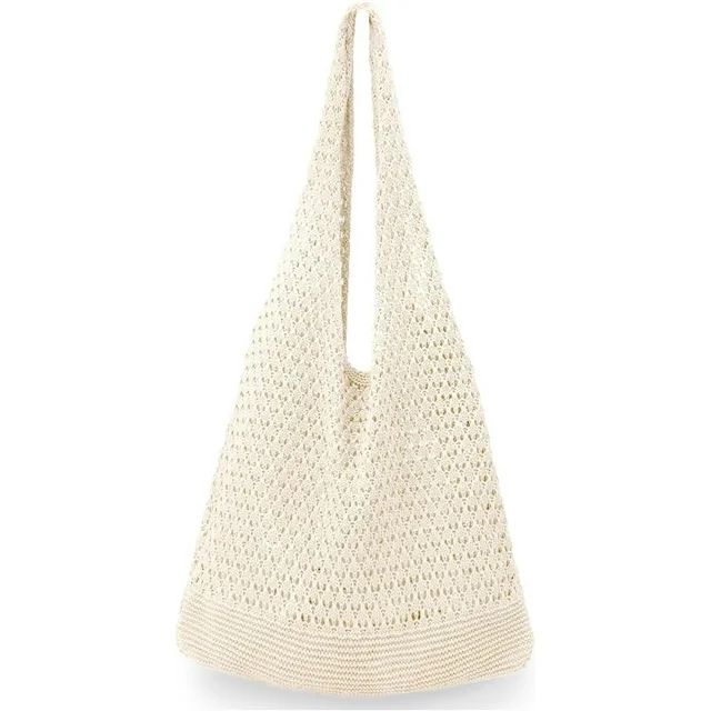 Gocvo Crochet Bags for Women Summer Beach Tote Bag Cute Small Beach Bag (Beige 14 x 10 x 26.5in) | Walmart (US)