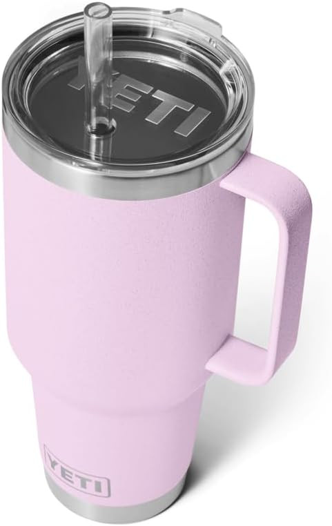 YETI Rambler Straw Mug, Stainless Steel Vacuum Insulated Mug with Stronghold Lid, Sandstone Pink,... | Amazon (UK)