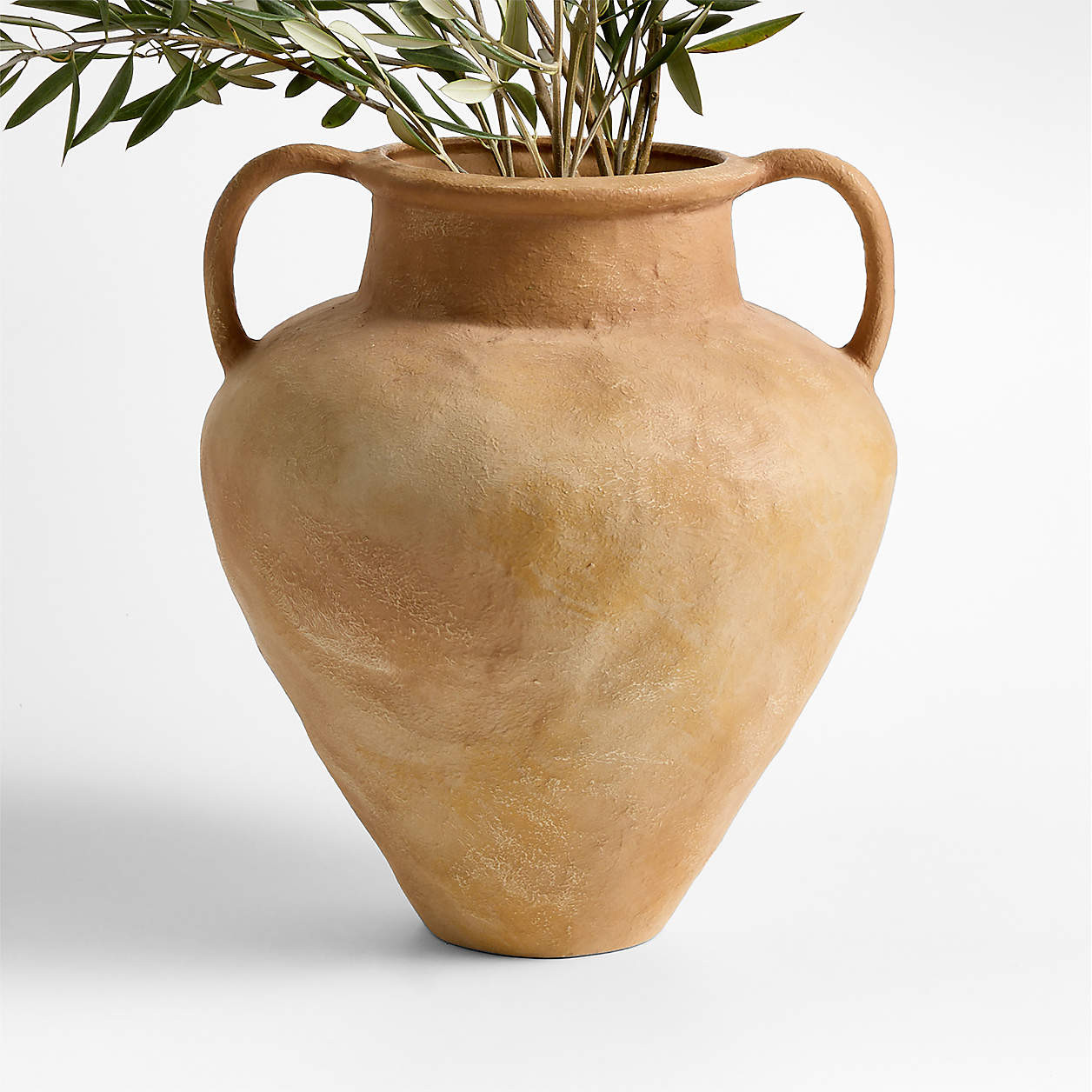 Museion Medium Tan Earthenware Clay Vase 13.5 by Jeremiah Brent | Crate & Barrel | Crate & Barrel
