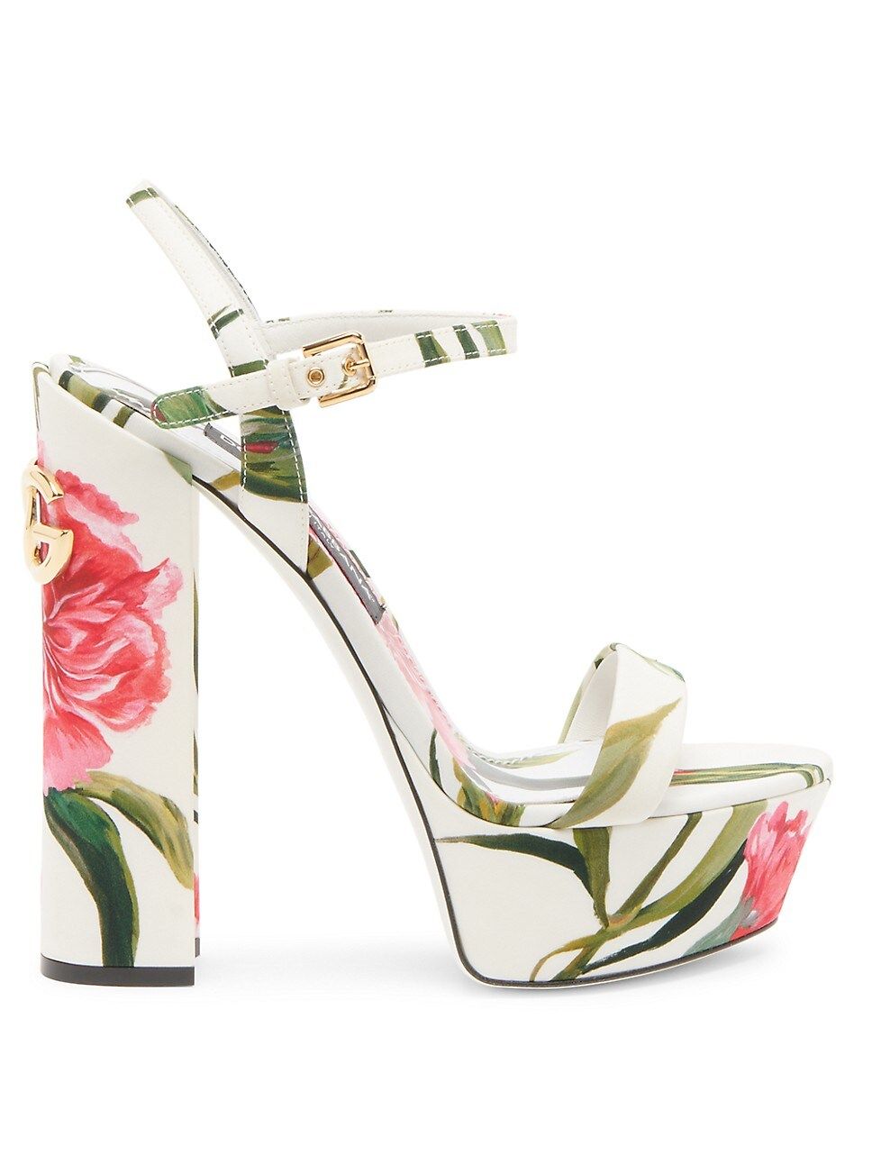 Floral Print Platform Ankle-Starp Sandals | Saks Fifth Avenue
