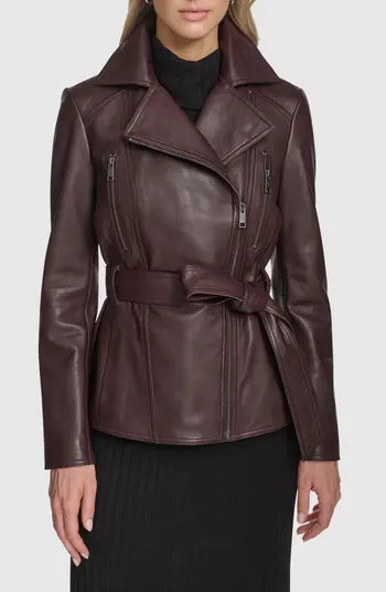 Andrew Marc Violet Leather Trench Jacket | Nordstrom | Nordstrom