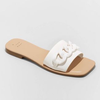 Women&#39;s Viv Chain Slide Sandals - A New Day&#8482; White 9 | Target