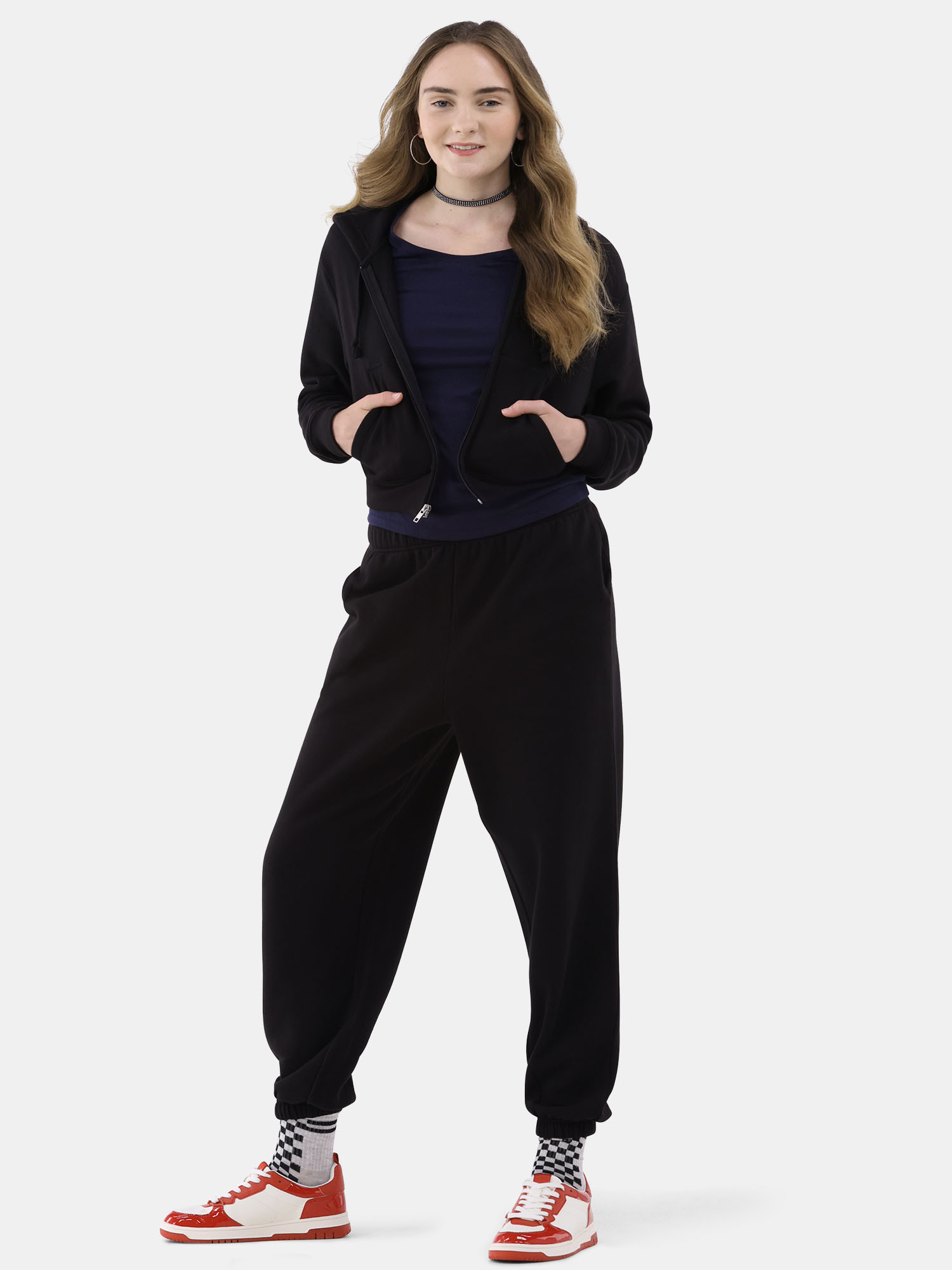 No Boundaries Cropped Zip Hoodie, Women’s | Walmart (US)