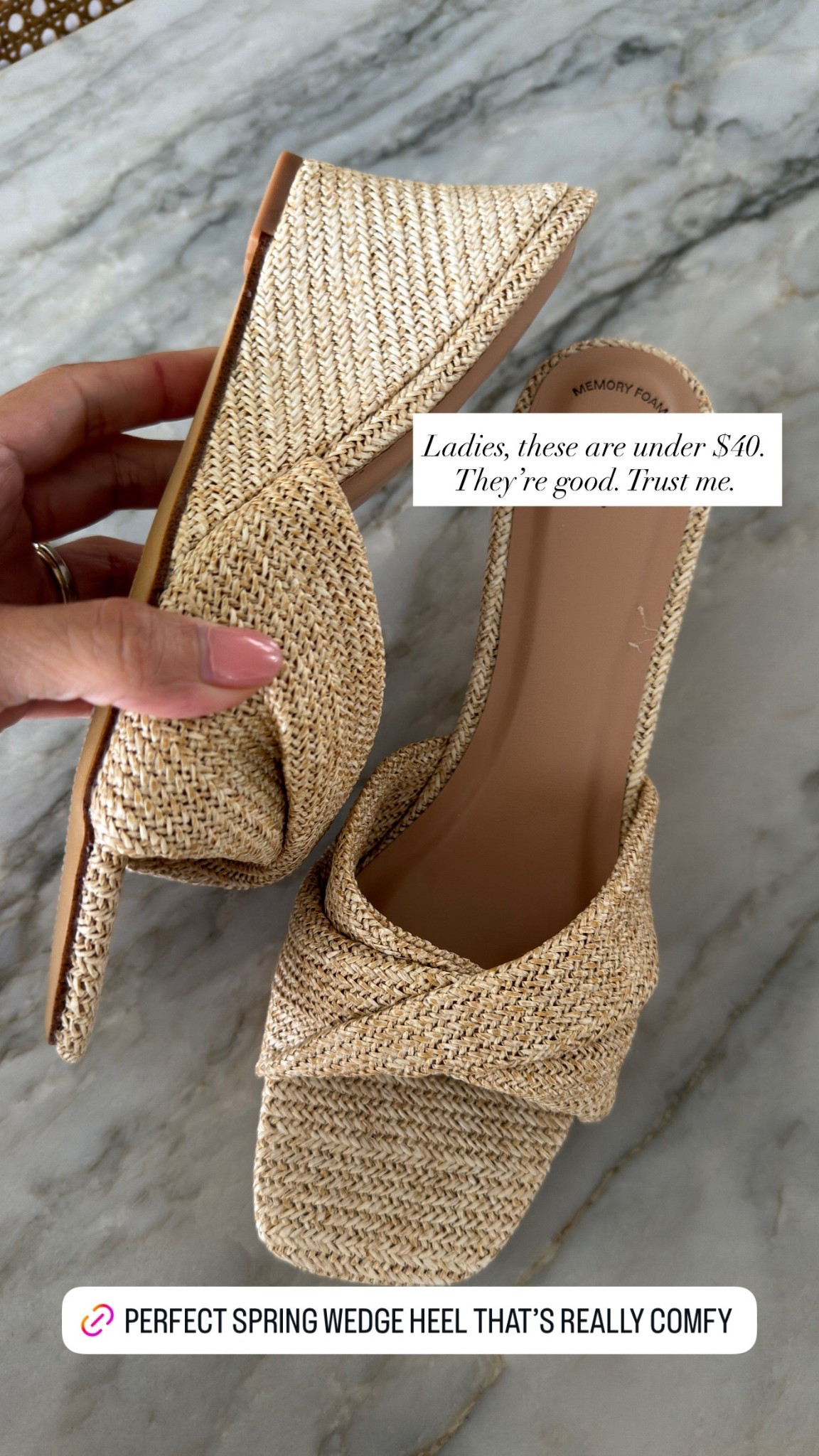 One of the comfiest pairs. Heel is short enough to be worn with shorts, high enough to be worn with longer dfesses. Memory foam soles which is AMAZING. 

#LTKSeasonal #LTKPetite #LTKOver40