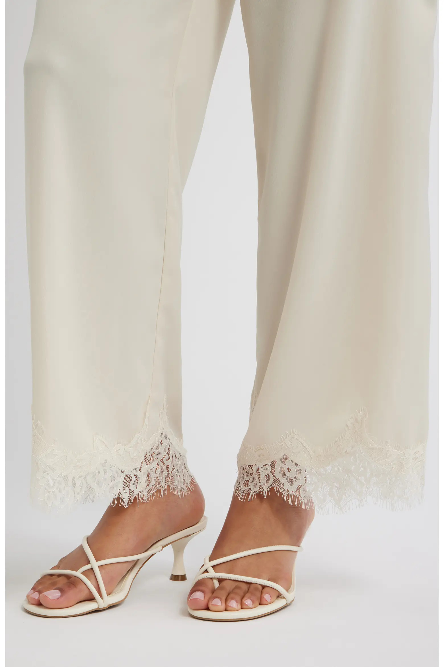 Open Edit Lace Trim Satin Pants (Women) | Nordstrom | Nordstrom