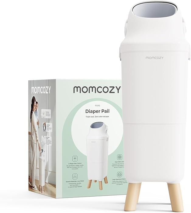 Momcozy Diaper Pail with Patented Triple-Seal Odor Control, Wide Opening, Ergonomic Height, Large... | Amazon (US)