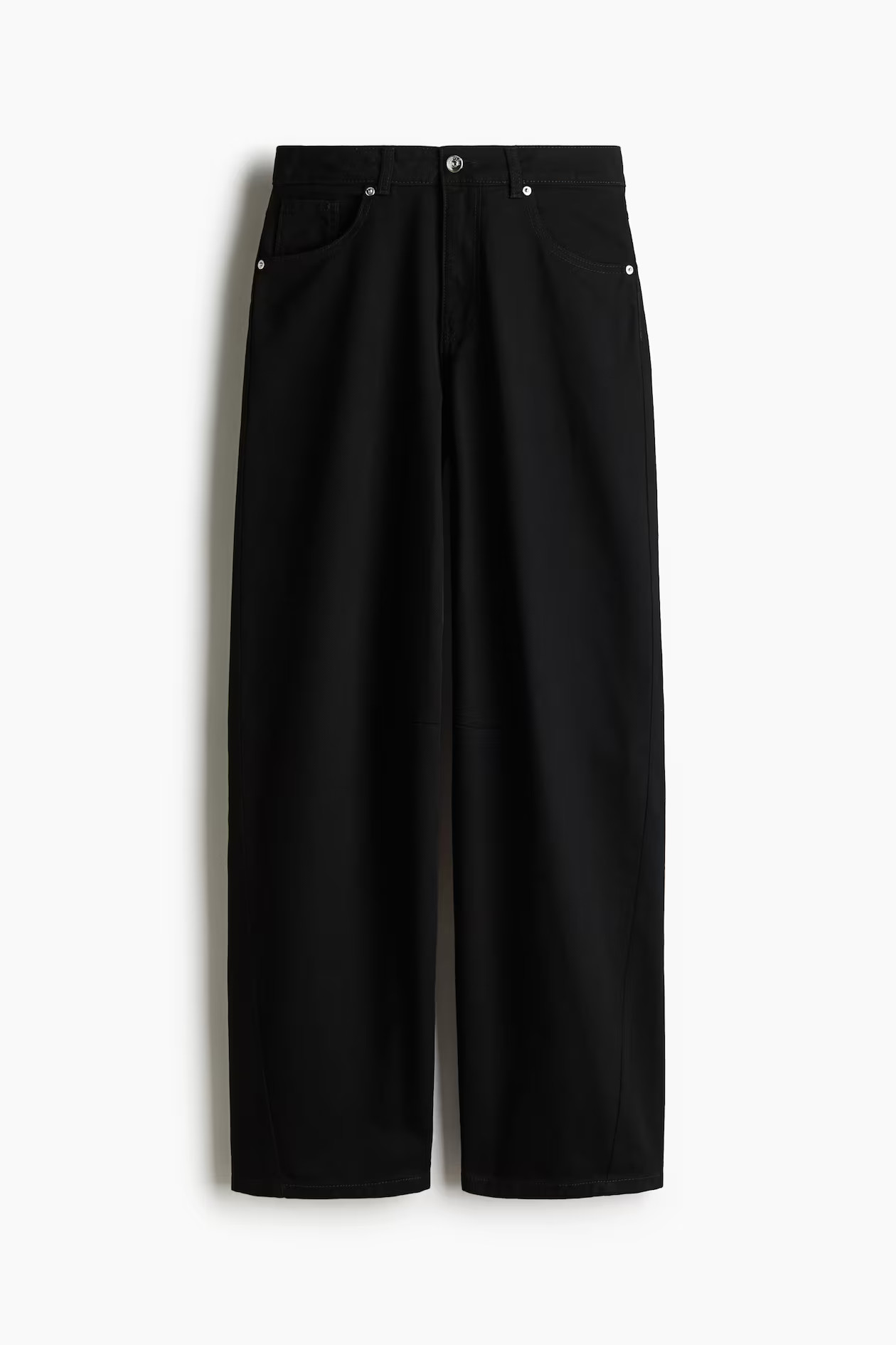 Pantalón de sarga con pernera barril - Negro - MUJER | H&M ES | H&M (FR, IT, ES, PT, BE)