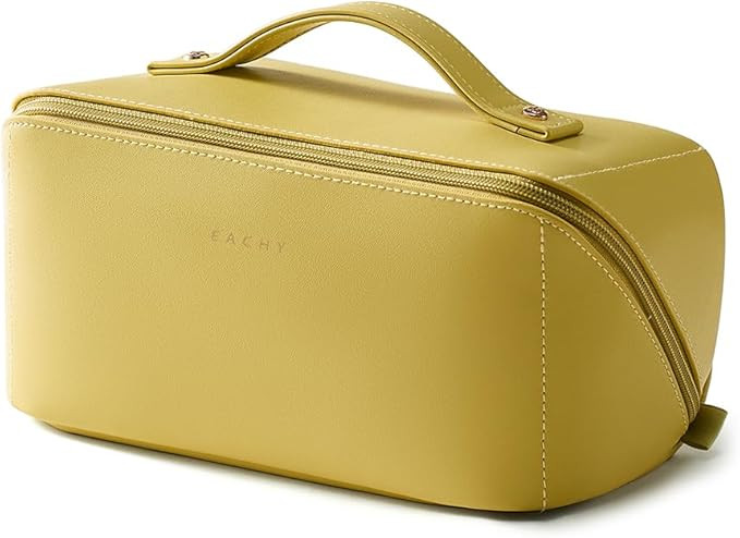EACHY Travel Makeup Bag,Large Capacity Cosmetic Bags for Women,Waterproof Portable Pouch Open Fla... | Amazon (US)