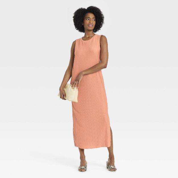 Women's Sleeveless Plisse Knit Dress - A New Day™ | Target