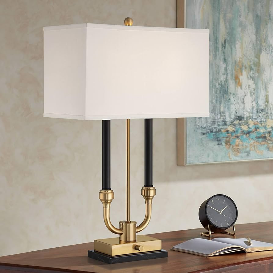 Stiffel Heath 31 5/8" Tall Traditional Luxe Gold and Crystal Table Lamp with USB Charging Ports A... | Amazon (US)