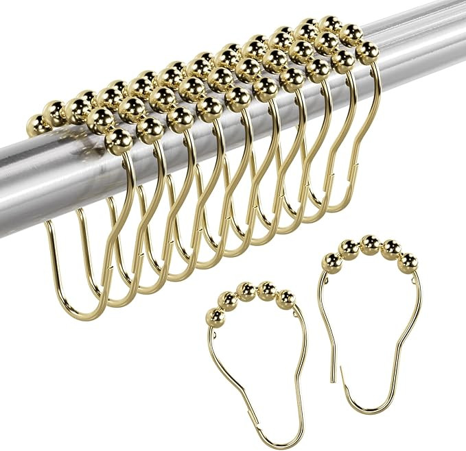 Amazer Shower Curtain Rings, Rust-Resistant Metal Shower Hooks Ring Shower Rings for Curtain Roll... | Amazon (US)