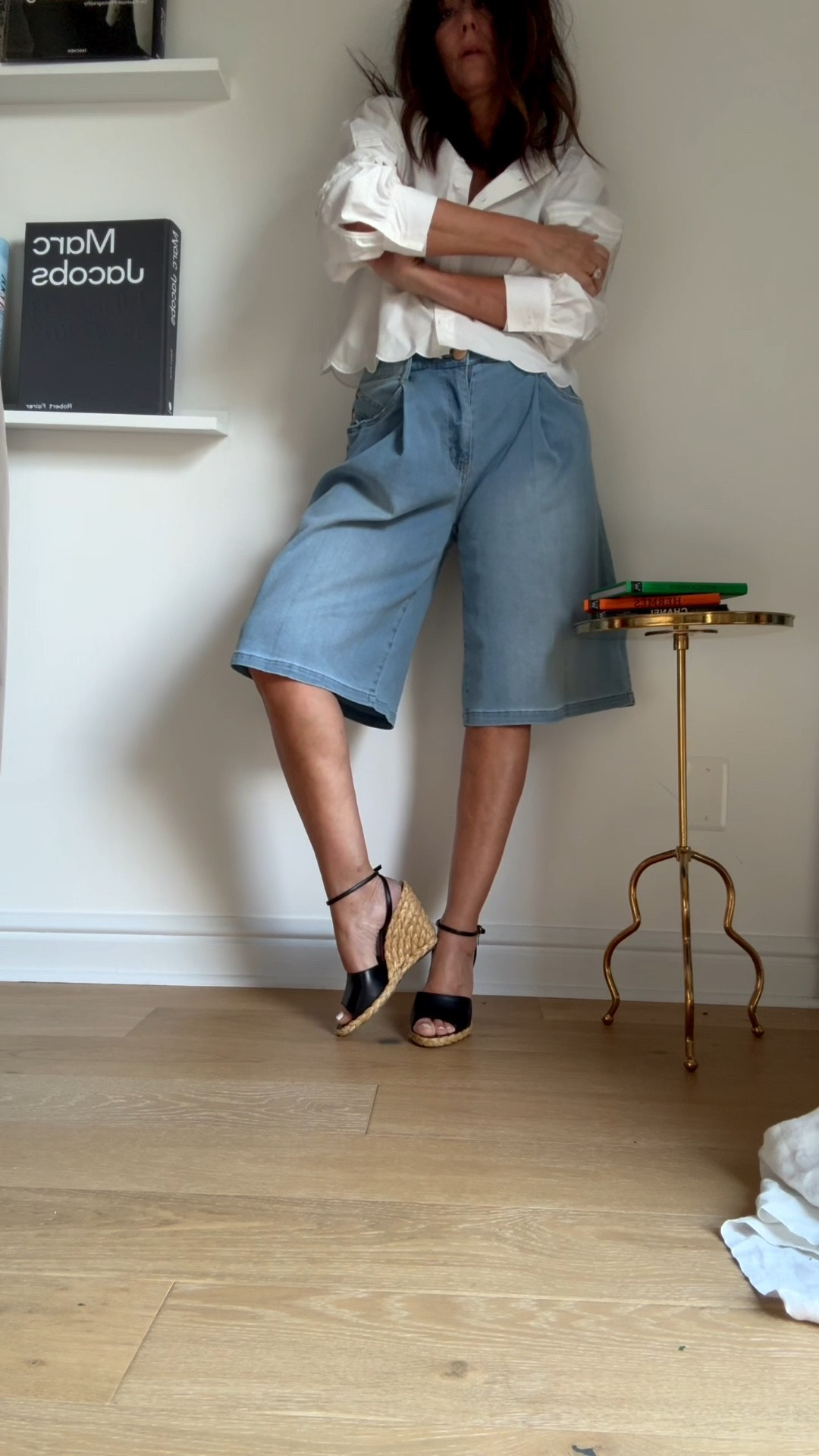 How to wear Bermuda shorts… 
I think they are more flattering with either a mitten heel or wedge vs a flat shoe.

#LTKOver40 #LTKTravel #LTKSaleAlert