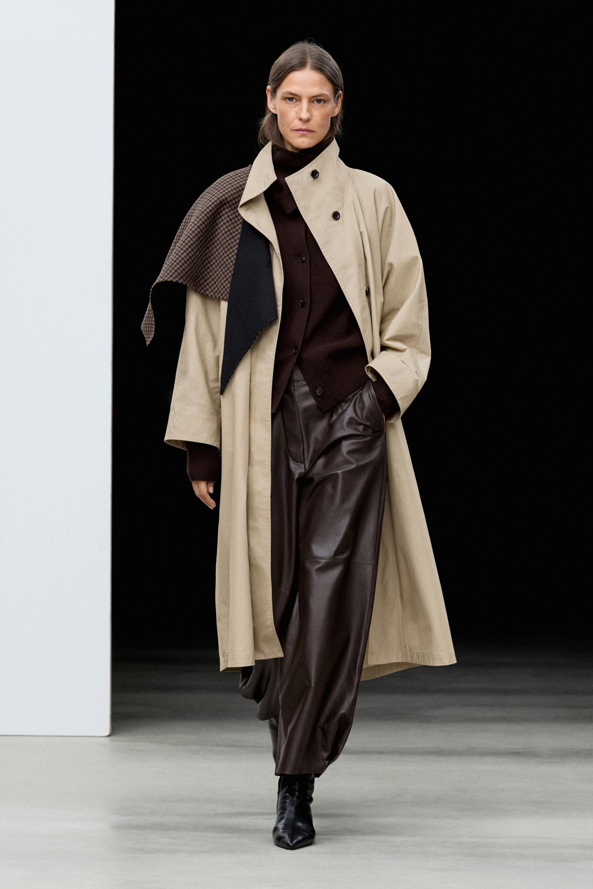 100% Cotton High-Neck Trench Coat | Massimo Dutti UK