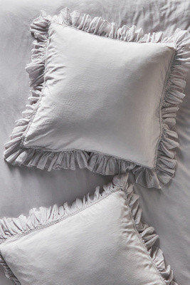Organic Cotton Spa Sateen Ruffled Euro Sham | Anthropologie (US)