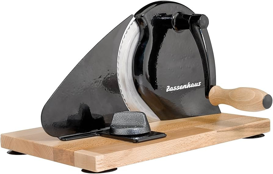 Zassenhaus Manual Bread Slicer, Classic Hand Crank Home Bread Slicer (Black) 11.75 Inch by 8 Inch | Amazon (US)