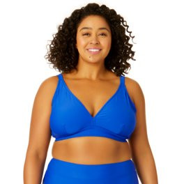 Time And Tru Women's Classic Plunge Swim Top - Walmart.com | Walmart (US)