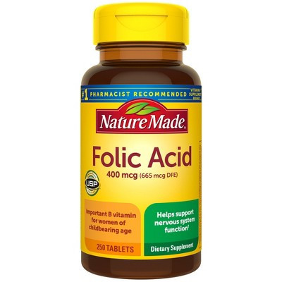 Nature Made Folic Acid 400 mcg (665 mcg DFE) Tablets - 250ct | Target