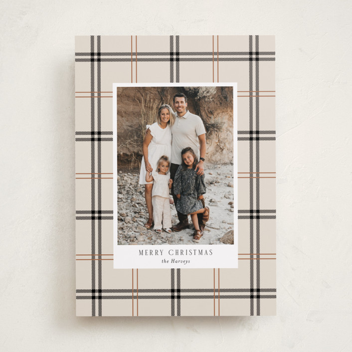 "Window Pane" - Customizable Holiday Photo Cards in Beige by Cindy Reynolds. | Minted