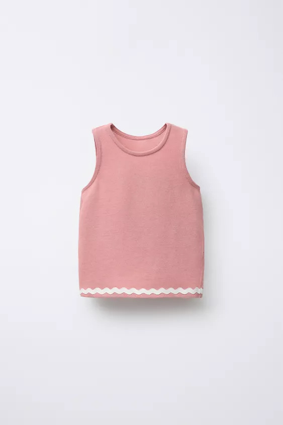 WAVY TRIM T-SHIRT Dark pink Oil Blue | Zara US