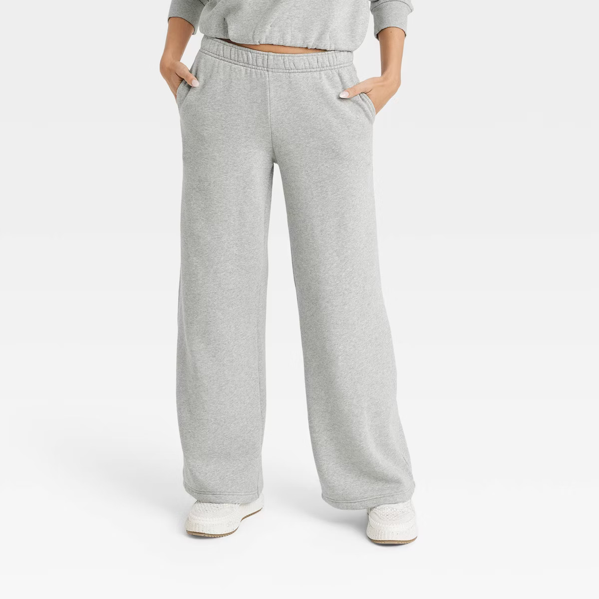 Women's High-Rise Wide Leg Sweatpants - Universal Thread™ Gray L | Target