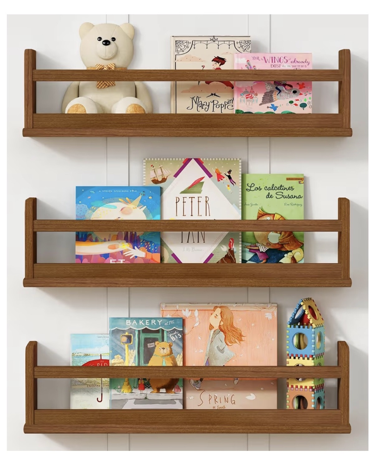 3 bookshelves set! It is perfect to encourage bedtime reading!
Each of our boys has one of these next to their beds to keep their books. I love that there is also a lower wooden lip on the shelf to keep books from sliding out the lower front!

#LTKmomlife #LTKHome #LTKSaleAlert